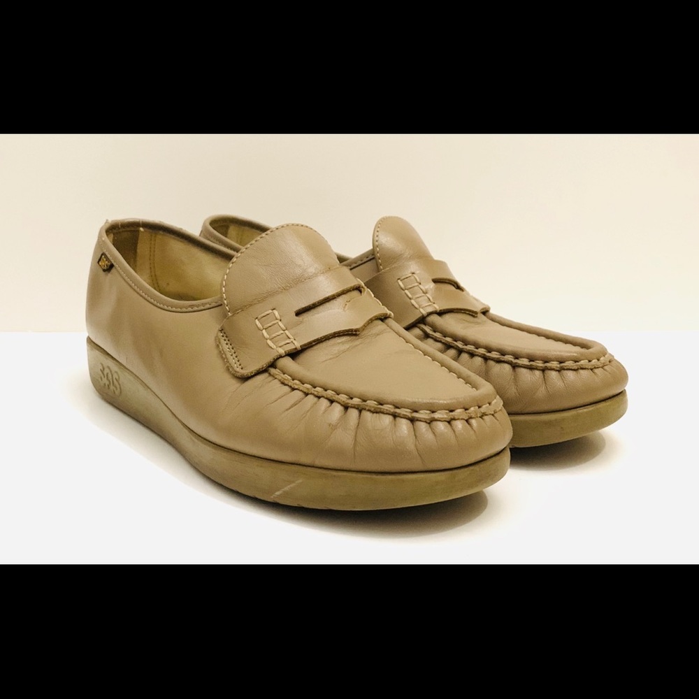 San Antonio Shoes SAS Women’s 8.5 Tan Comfort Loafers Old Money Walking Shoes